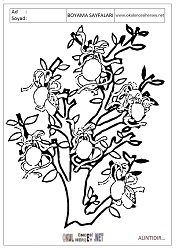 Ağaç boyama sayfaları 